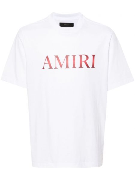 T-shirt en coton à imprimé Amiri blanc
