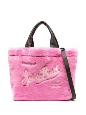 Nákupná taška s kožušinou Mc2 Saint Barth ružová