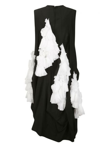 Robe à volants asymétrique Noir Kei Ninomiya