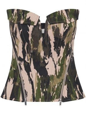 Top con stampa camouflage Dion Lee verde