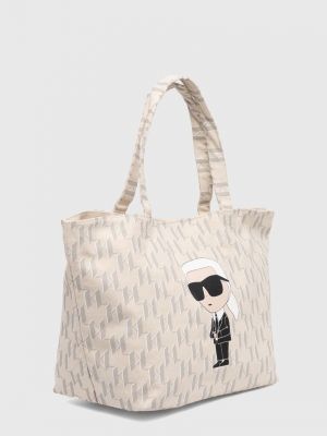 Pamučna torbica Karl Lagerfeld bež