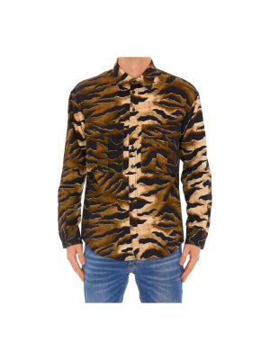 Camisa vaquera con rayas de tigre Dsquared2 marrón