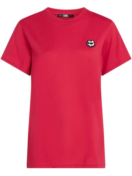 Medvilninis marškinėliai Karl Lagerfeld raudona