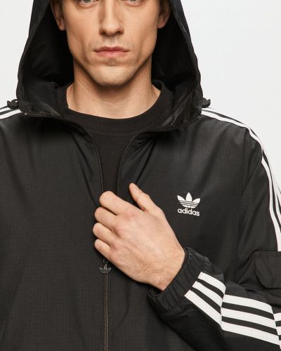 Prugasta jakna Adidas Originals crna