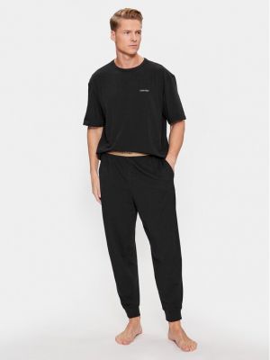 Laza szabású pizsama Calvin Klein Underwear fekete