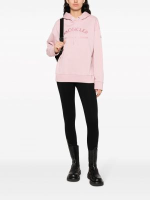 Medvilninis džemperis su gobtuvu Moncler rožinė