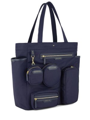 Nylónová nákupná taška Anya Hindmarch modrá
