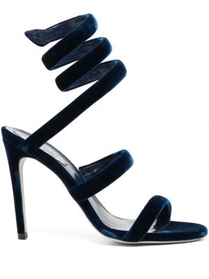 Zamatové sandále René Caovilla modrá