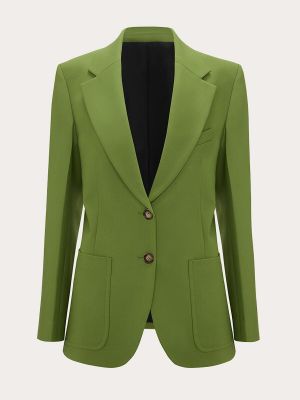 Chaqueta de lana con bolsillos Victoria Beckham verde