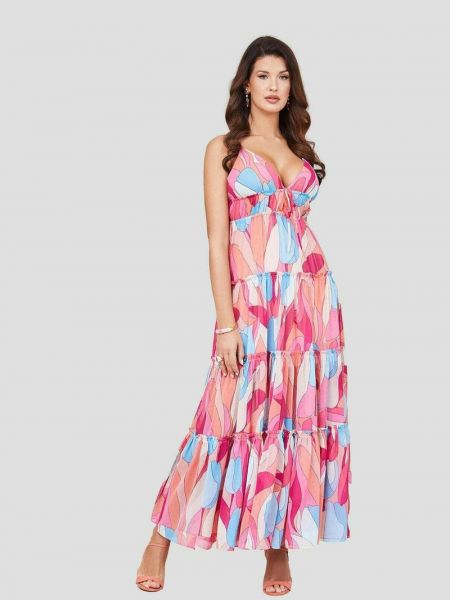 Sukienka długa Marciano By Guess różowa