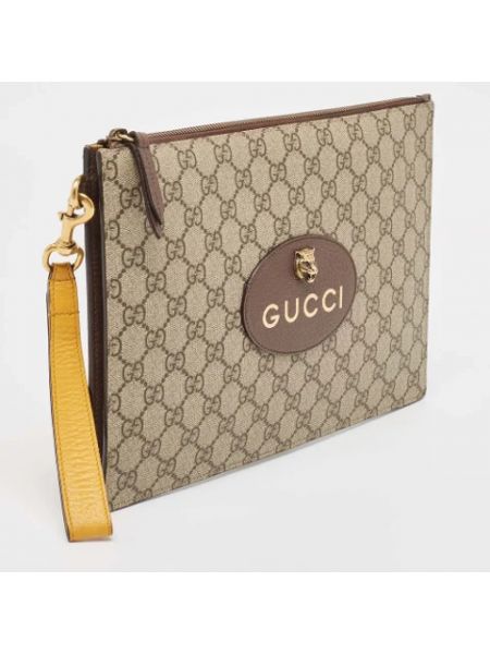 Bolso clutch de cuero Gucci Vintage beige