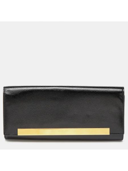 Bolso clutch de cuero Yves Saint Laurent Vintage negro