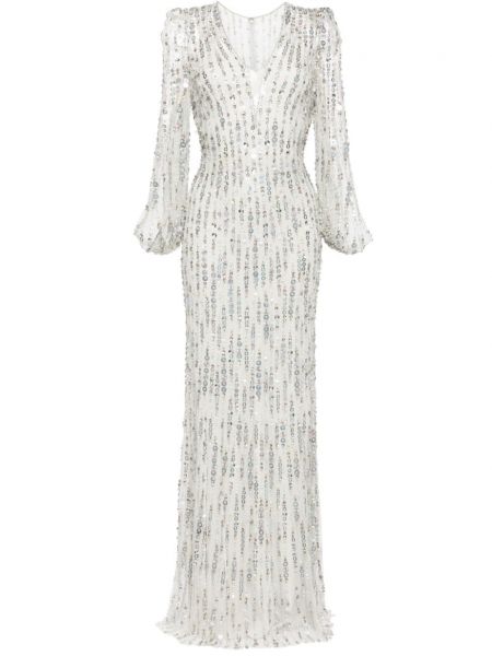 Robe droite à paillettes Jenny Packham gris