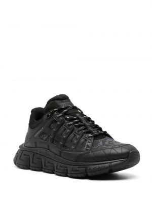 Sneakersy żakardowe Versace czarne