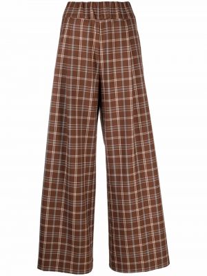 Pantalones a cuadros bootcut Semicouture marrón