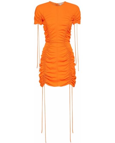 От вискоза сатенена мини рокля Stella Mccartney оранжево