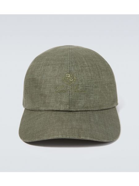 Льняная шляпа Loro Piana зеленая