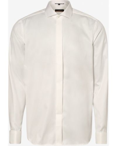Eterna Slim Fit - Koszula męska z wywijanymi mankietami – niewymagająca prasowania, beżowy|biały