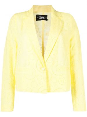 Βαμβακερός μακρύ μπλέιζερ Karl Lagerfeld κίτρινο