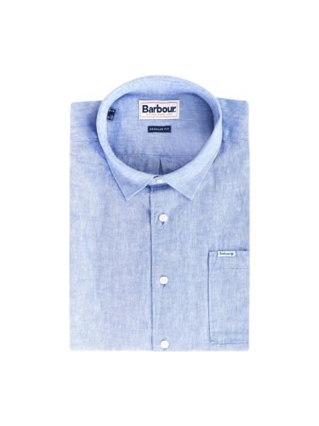 Koszula bawełniana Barbour niebieska