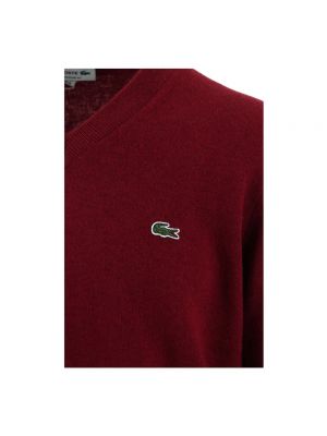 Dzianinowy sweter Lacoste czerwony