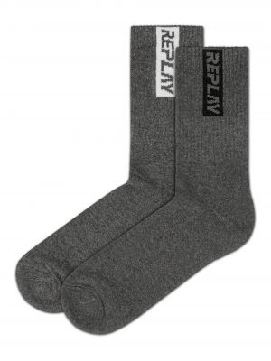 Pruhované ponožky Replay sivá