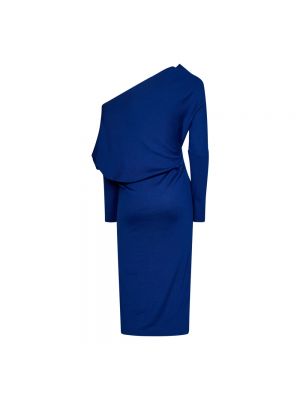 Jedwabny sukienka midi z kaszmiru Tom Ford niebieski