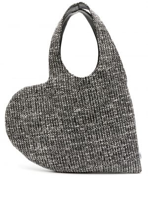Τσάντα shopper tweed με μοτίβο καρδιά Coperni