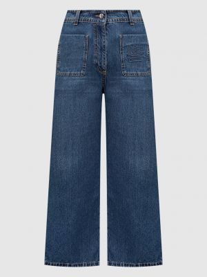 Синие джинсы с вышивкой Etro