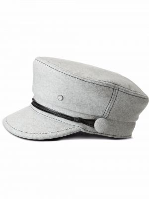 Вълнена шапка с козирки Maison Michel сиво