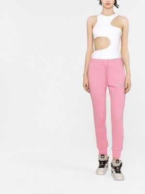 Pantalon de joggings à imprimé Versace Jeans Couture rose