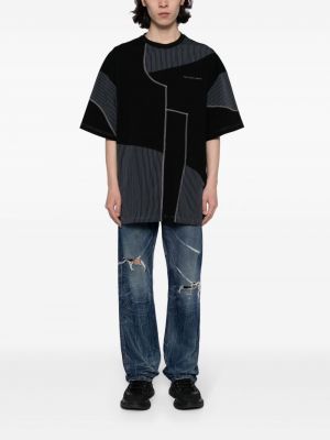 Kokvilnas t-krekls Feng Chen Wang melns