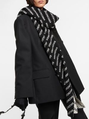 Bufanda de lana Balenciaga negro