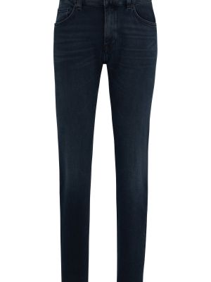 Кашемировые джинсы прямого кроя Hugo Boss синие