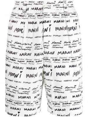 Pantaloni din bumbac cu imagine Marni