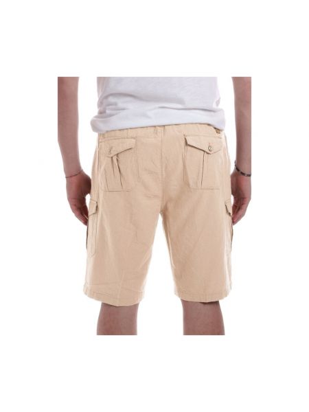 Pantalones cortos cargo de lino de algodón Yes Zee beige