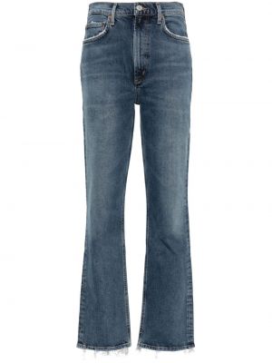 Straight fit džíny s vysokým pasem Agolde modré