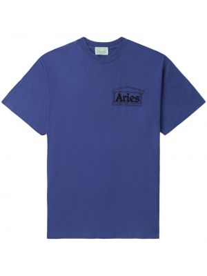 Koszulka z nadrukiem Aries niebieska