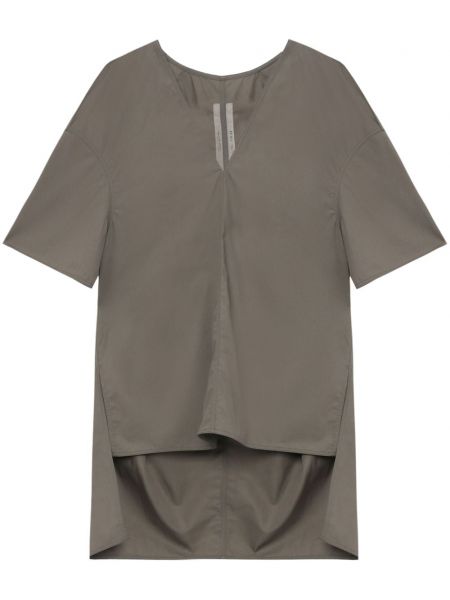 Hemd tunika aus baumwoll mit v-ausschnitt Rick Owens grau