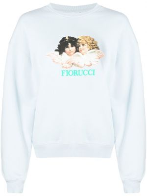 Trykt bomull sweatshirt Fiorucci blå