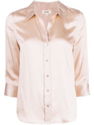 Koszula z jedwabiu zapinane na guziki L'agence, różowy