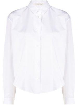 Klasická bavlněná košile s knoflíky The Row - bílá