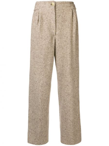 Pantalones rectos de cintura alta Gianfranco Ferré Pre-owned beige