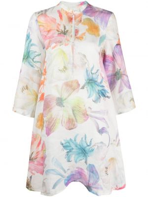 Lanena haljina s cvjetnim printom s printom 120% Lino
