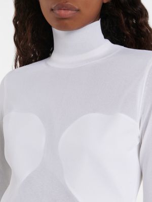 Прозрачна макси рокля от джърси Alaã¯a бяло