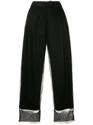 Pantalones rectos de tul Emporio Armani negro