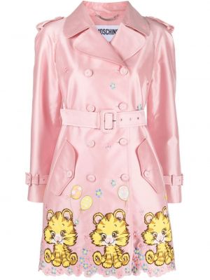 Пальто с вышивкой Moschino, розовый