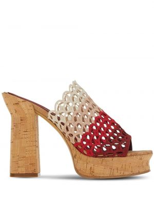 Sandale cu pană Ferragamo roșu