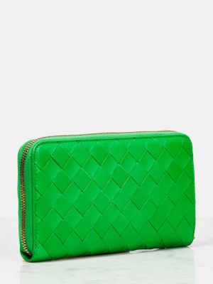 Kožená peňaženka Bottega Veneta zelená