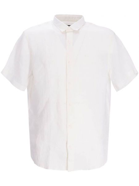 Chemise en lin avec manches courtes Armani Exchange blanc